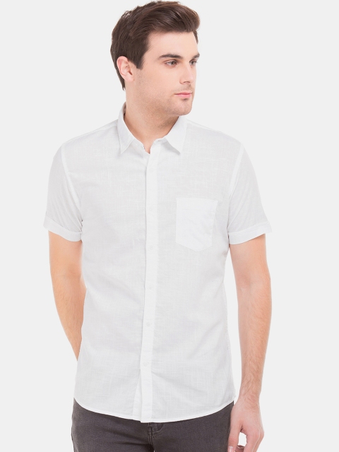 

Ruggers Men White Regular Fit Solid Casual Shirt