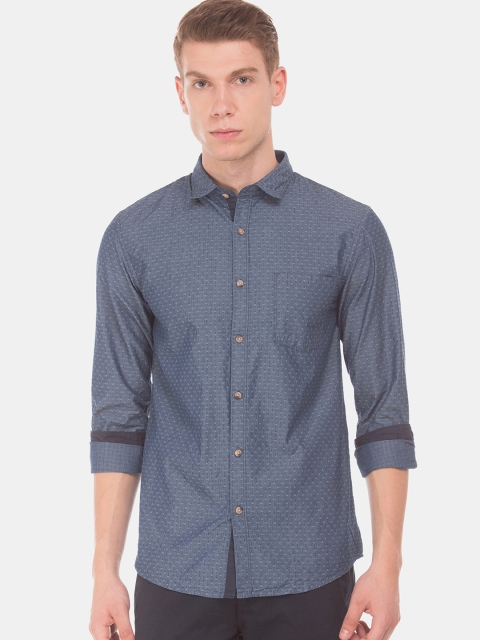 

Ruggers Men Blue Contemporary Regular Fit Printed Casual Shirt
