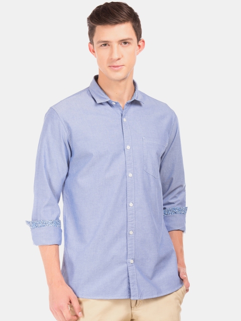 

Ruggers Men Blue Regular Fit Solid Casual Shirt