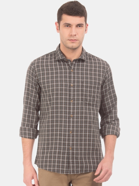 

Ruggers Men Brown & Beige Regular Fit Checked Casual Shirt