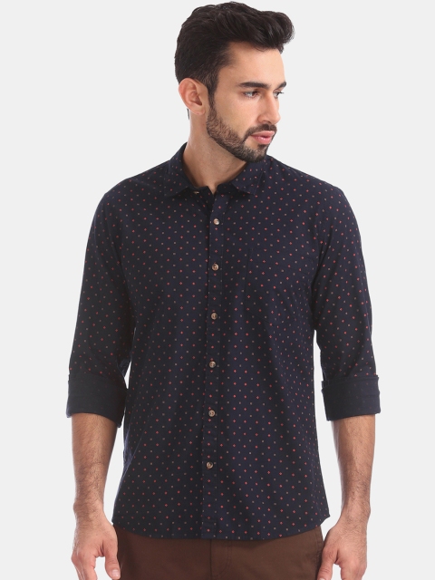 

Ruggers Men Blue Regular Fit Printed Casual Shirt