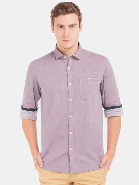 

Ruggers Men Purple Regular Fit Solid Casual Shirt