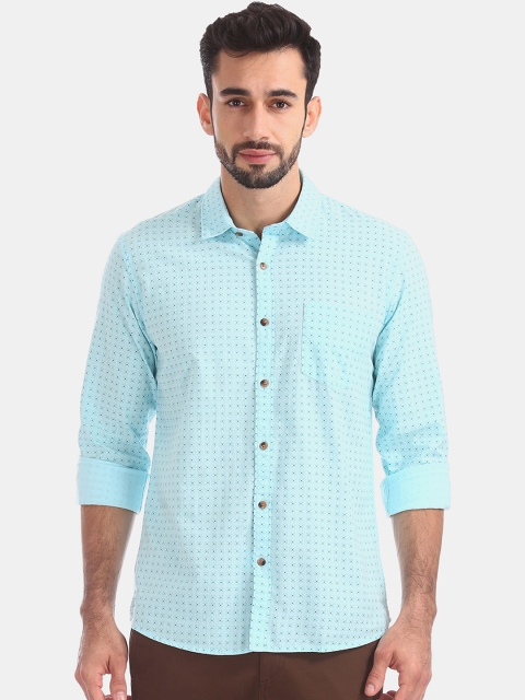 

Ruggers Men Blue Regular Fit Printed Casual Shirt