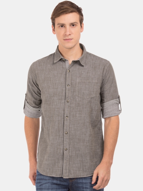 

Ruggers Men Brown Slim Fit Solid Casual Shirt