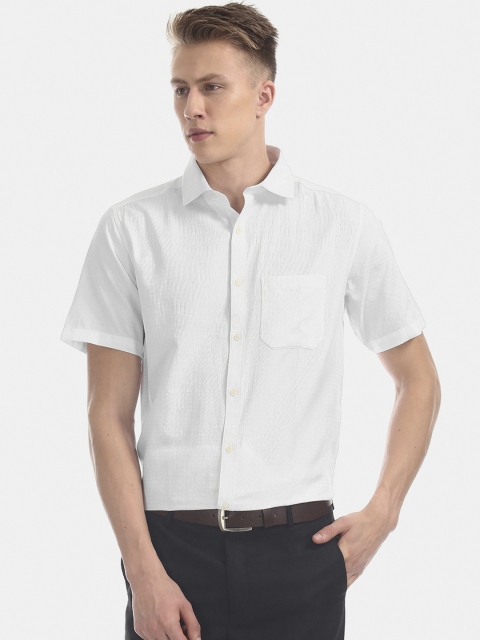 

Excalibur Men White Regular Fit Self Design Formal Shirt
