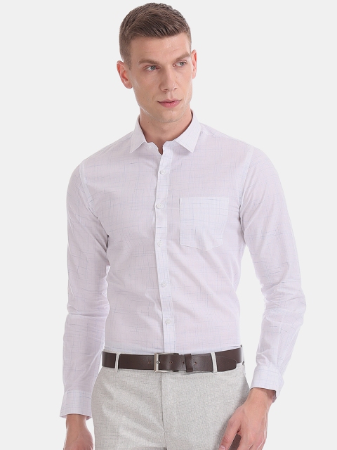 

Excalibur Men White Slim Fit Printed Formal Shirt