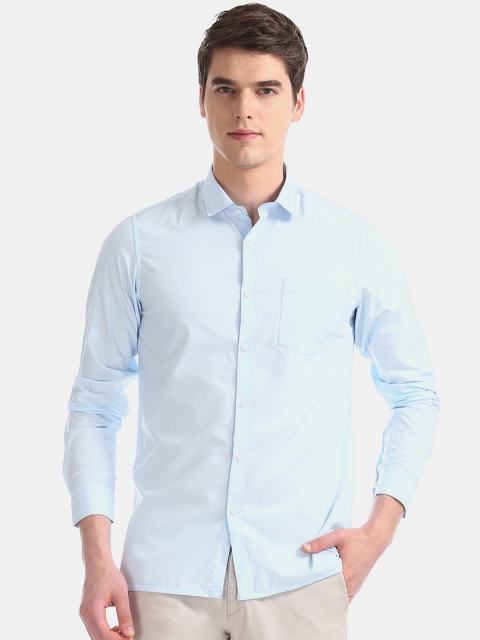 

Excalibur Men Blue Classic Regular Fit Solid Casual Shirt