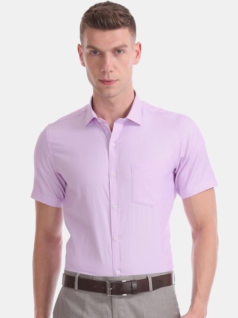 

Excalibur Men Lavender Classic Regular Fit Self Design Classic Formal Shirt