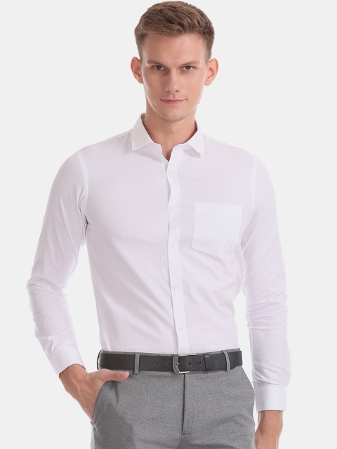 

Excalibur Men White Slim Fit Solid Formal Shirt