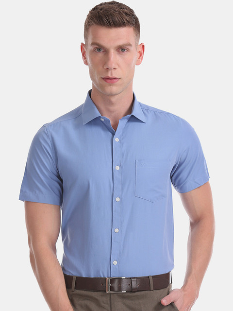 

Excalibur Men Blue Classic Regular Fit Solid Formal Shirt