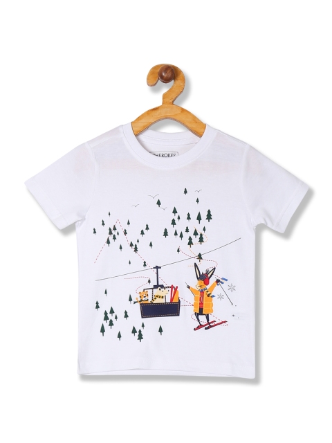 

Cherokee Boys White Printed Round Neck T-shirt