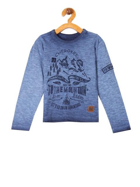 

Cherokee Boys Blue Printed Round Neck T-shirt