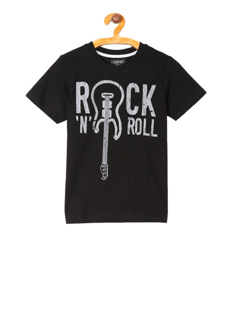 

Cherokee Boys Black Music Print Round Neck T-shirt
