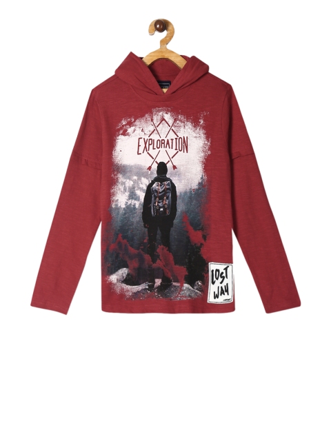 

Cherokee Boys Red Printed Hood T-shirt