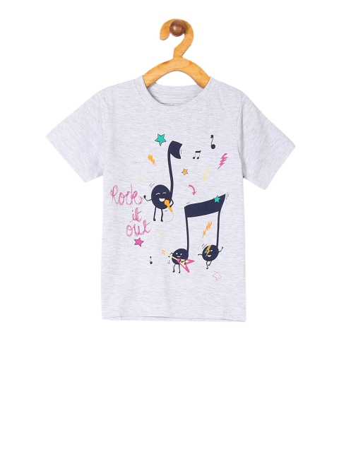 

Cherokee Boys Grey Melange Printed Round Neck T-shirt