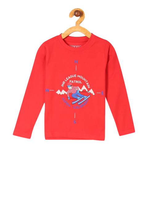 

Cherokee Boys Red Printed Round Neck T-shirt