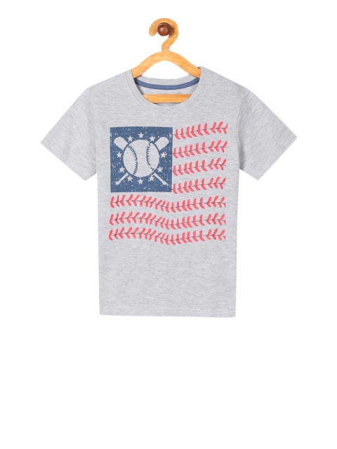 

Cherokee Boys Grey Printed Round Neck T-shirt