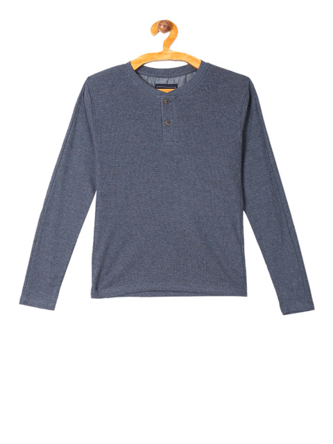 

Cherokee Boys Blue Solid Henley Neck T-shirt