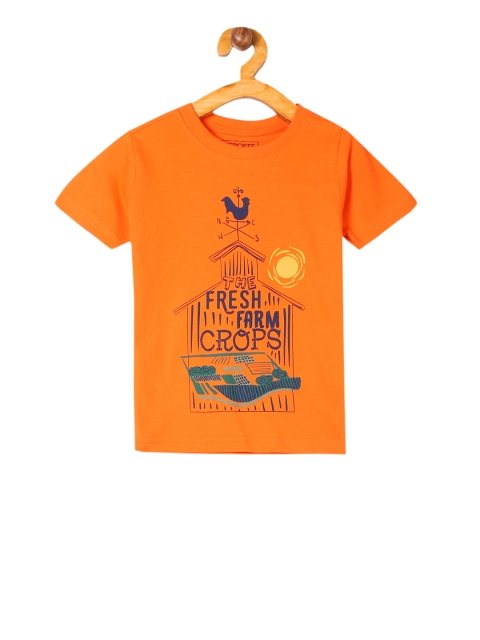

Cherokee Boys Orange Printed Round Neck T-shirt