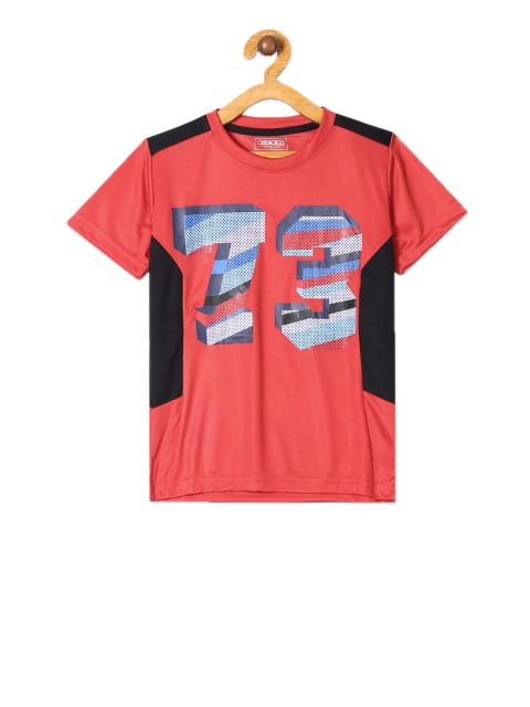 

Cherokee Boys Red Printed Round Neck Active T-shirt