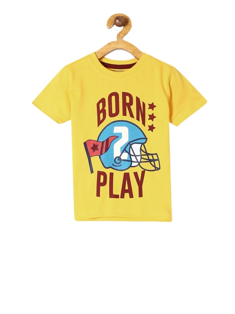 

Cherokee Boys Yellow Printed Round Neck T-shirt