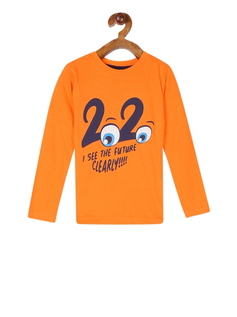 

Cherokee Boys Orange Printed Round Neck T-shirt
