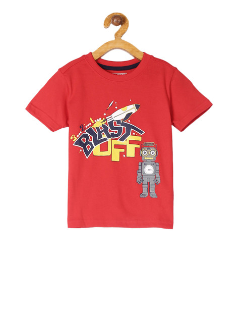 

Cherokee Boys Red Printed Round Neck T-shirt