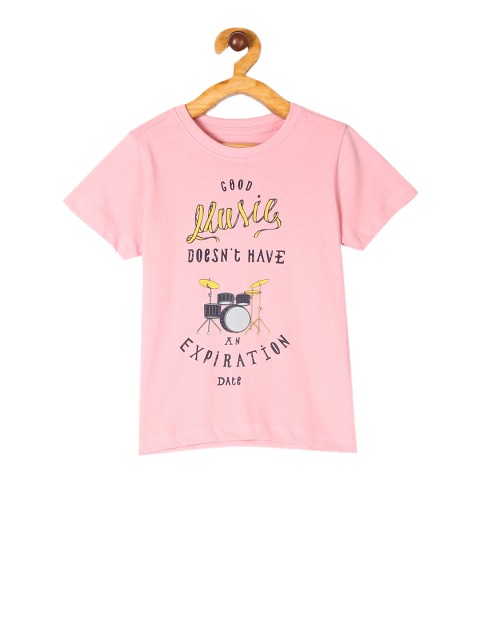 

Cherokee Boys Pink Music Print Round Neck T-shirt