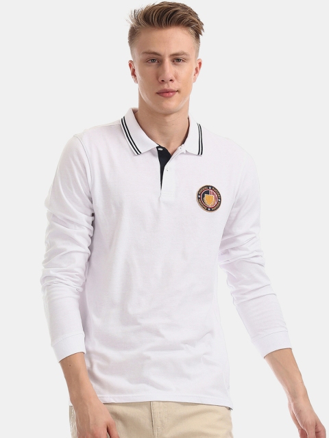 

Ruggers Men White Solid Polo Collar T-shirt
