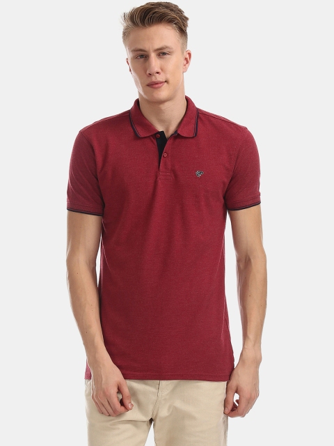 

Ruggers Men Red Solid Polo Collar T-shirt