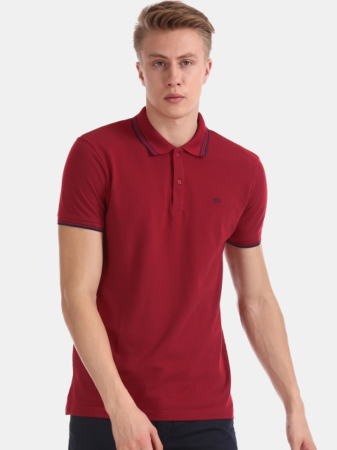 

Ruggers Men Red Solid Polo Collar T-shirt