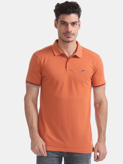 

Ruggers Men Orange Solid Polo Collar T-shirt