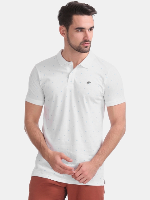 

Ruggers Men White Printed Polo Collar T-shirt
