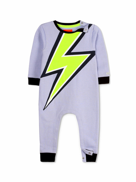 

Cherry Crumble Boys Lavender & Green Cosy Graphic Romper