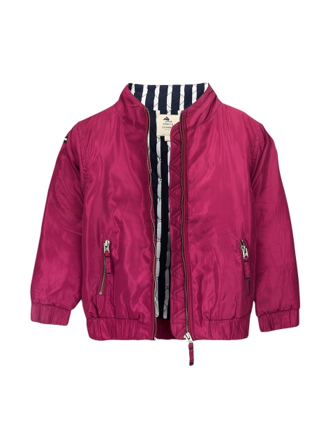 

Cherry Crumble Kids Burgundy Solid Bomber Jacket