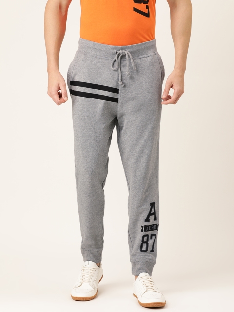 

Aeropostale Men's Grey and Black Printed Track Pants