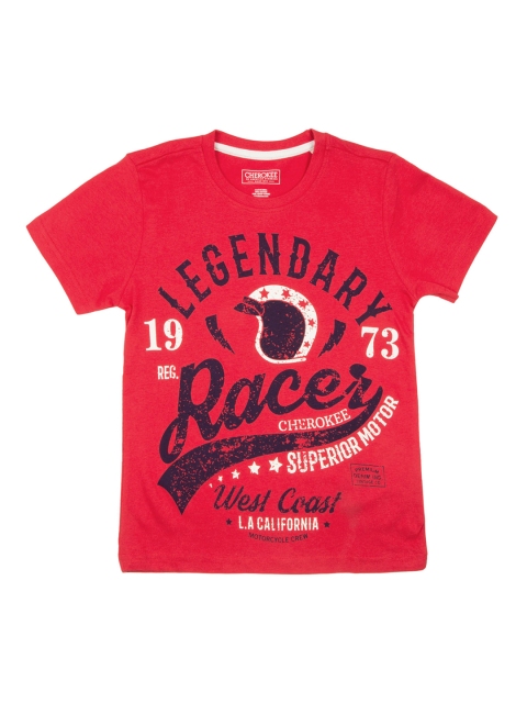 

Cherokee Boys Red Printed Round Neck T-shirt