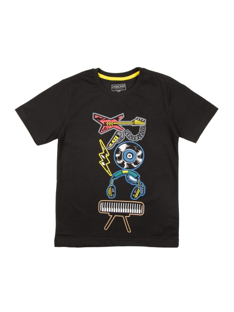 

Cherokee Boys Black Printed Round Neck T-shirt