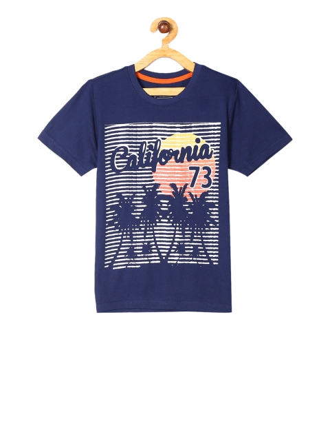 

Cherokee Boys Navy Blue Printed Round Neck T-shirt