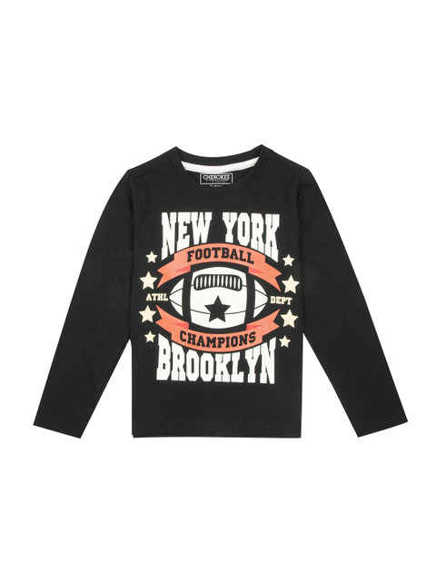 

Cherokee Boys Black Printed Round Neck T-shirt