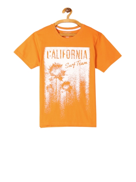 

Cherokee Boys Orange Printed Round Neck T-shirt
