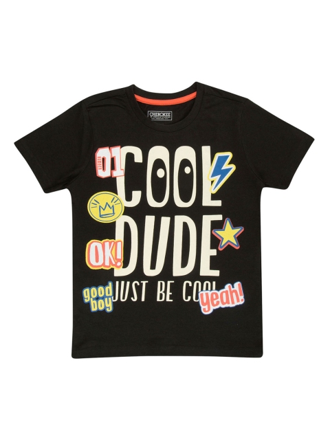 

Cherokee Boys Black Printed Round Neck T-shirt