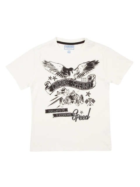 

Cherokee Boys White Printed Round Neck T-shirt