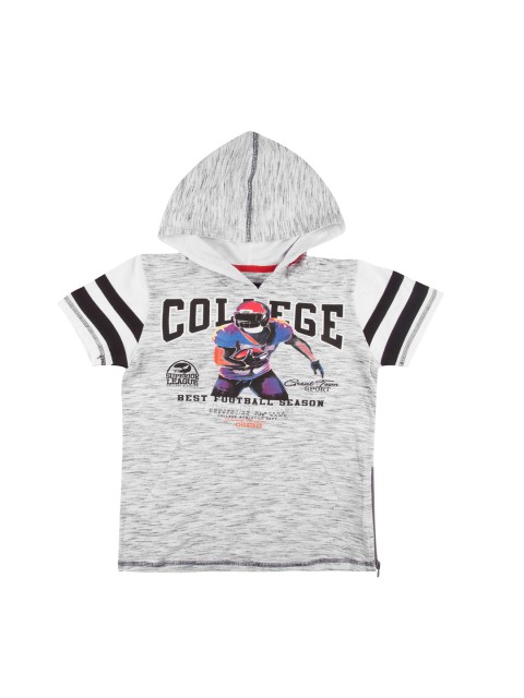 

Cherokee Boys Grey Printed Hooded T-shirt