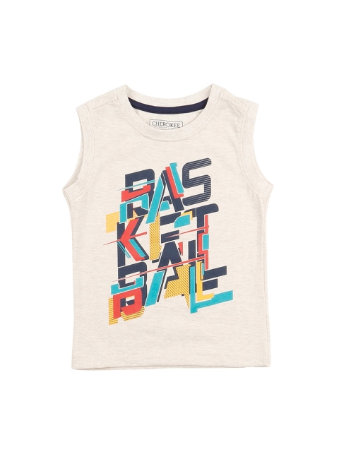 

Cherokee Boys Off-White Printed Round Neck T-shirt
