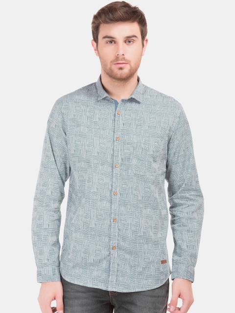 

Cherokee Men Blue & White Regular Fit Printed Casual Shirt