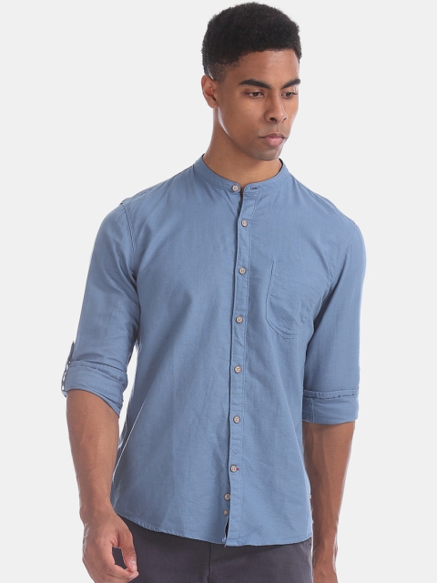 

Cherokee Men Blue Regular Fit Solid Casual Shirt