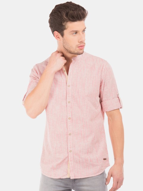 

Cherokee Men Red Regular Fit Striped Casual Shirt