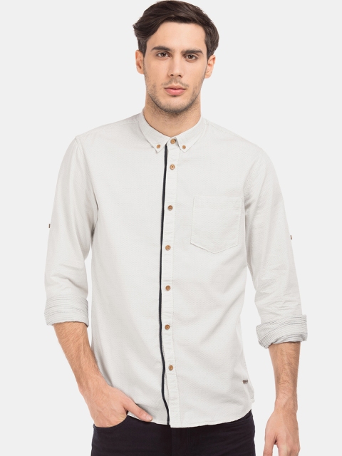 

Cherokee Men White & Grey Contemporary Regular Fit Printed Casual Shirt