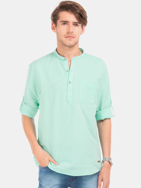 

Cherokee Men Mint Green Regular Fit Solid Casual Shirt